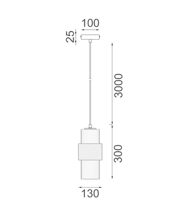 Pendant lamp Hueca E27 72W AMB