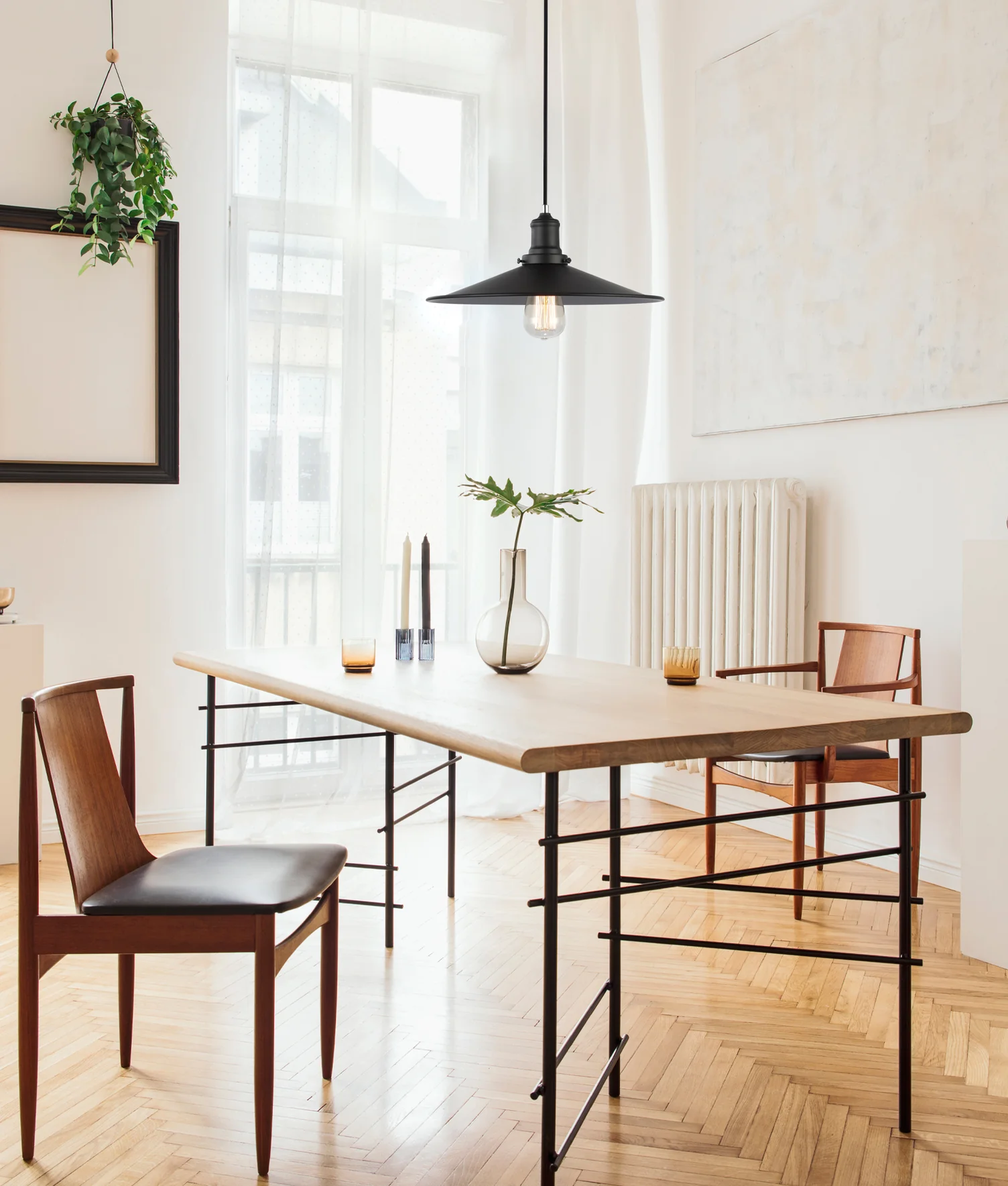 Pendant lamp Piatto E27 Large black