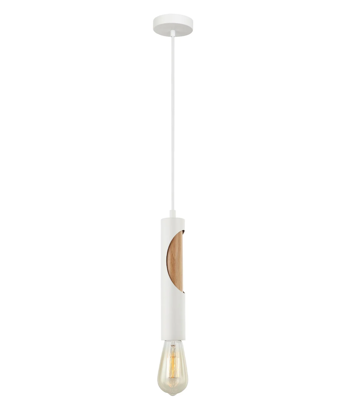 Pendant lamp IDA2 Blonde Wood Tube WHT