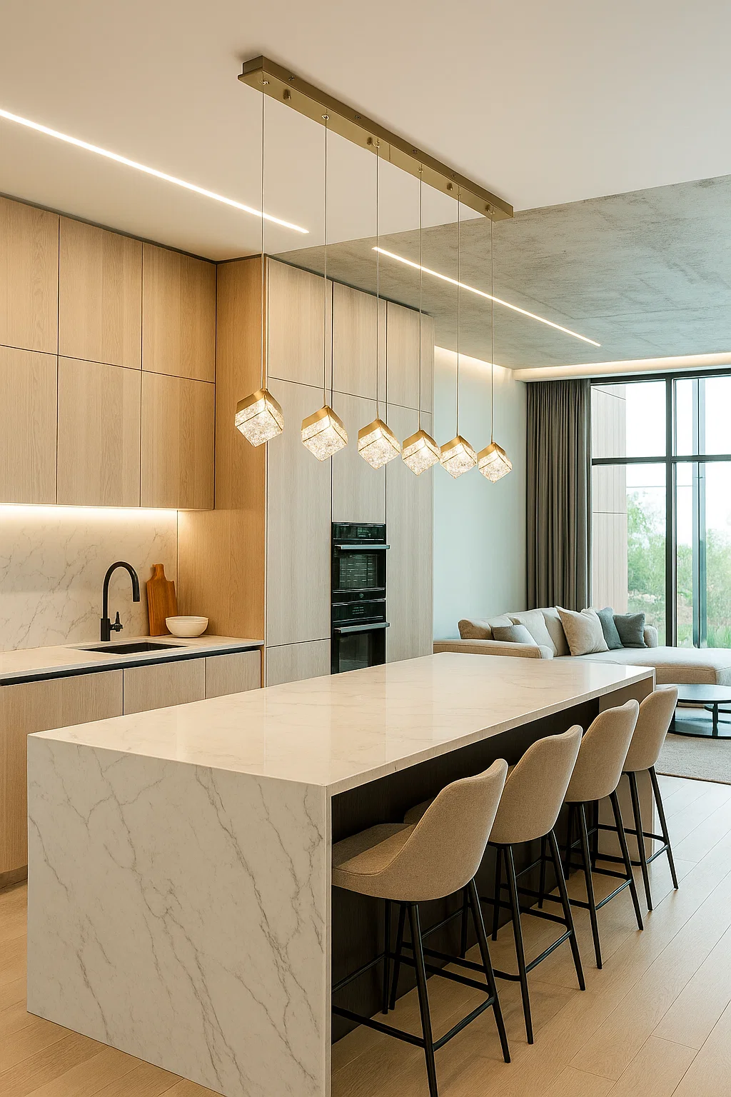 Pendant lamp Tesseract 6 Crystal LED 3.5W CCT Dim L150 GL remote