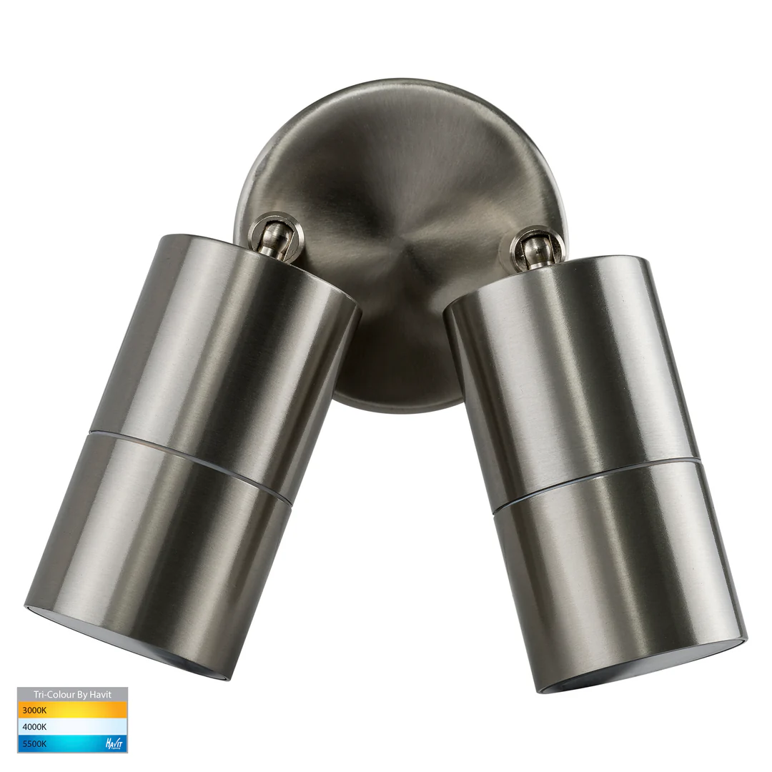 Wall light Fortis Stainless Steel 3CCT Double Adjustable HV1372T IP65