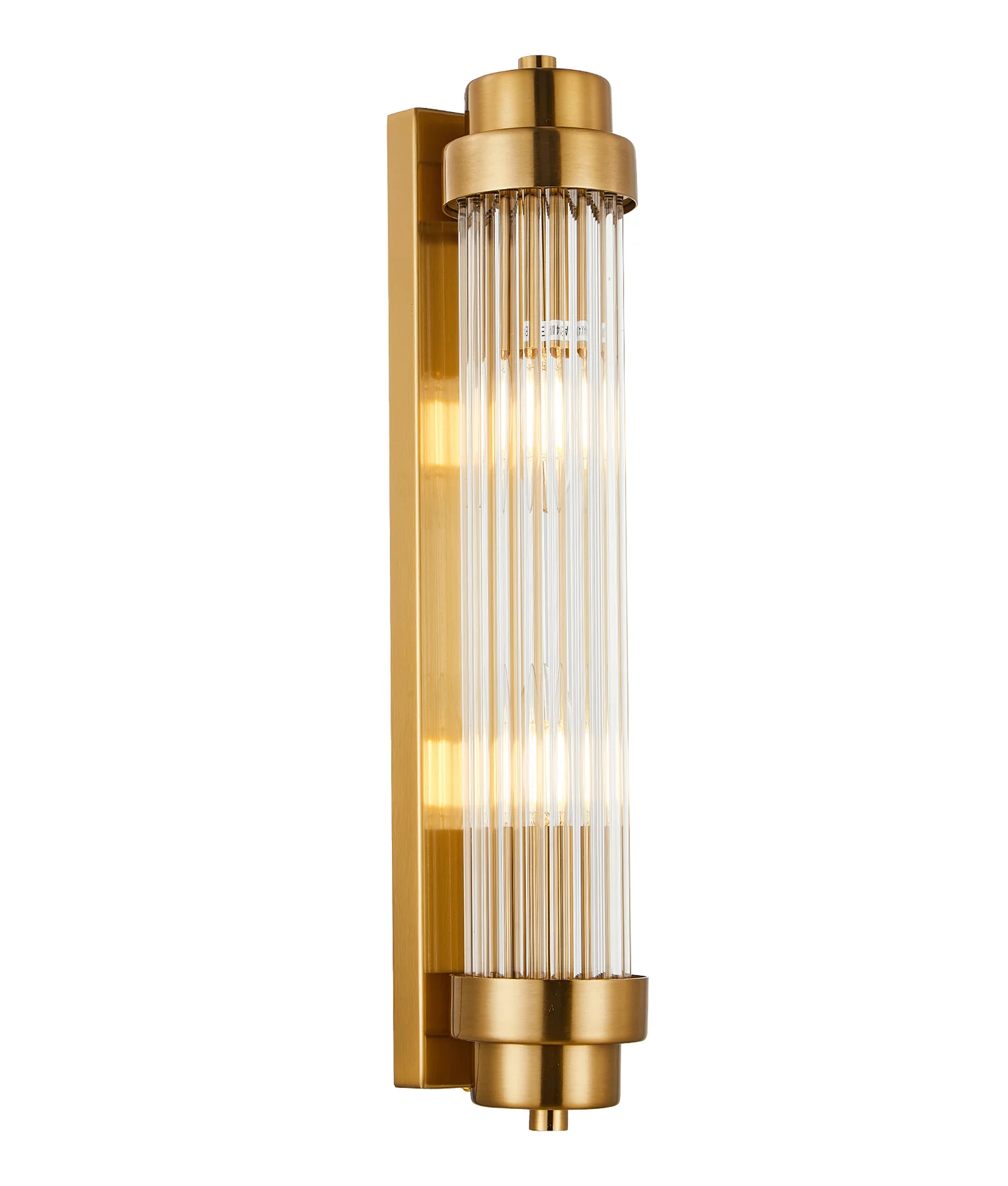 Wall light VARILLAS1 Up-Down Clear Glass Rod Antique Brass 10W