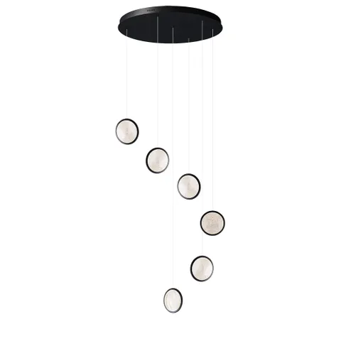 Pendant light Arago 6lt LED 42W 3CCT BLK