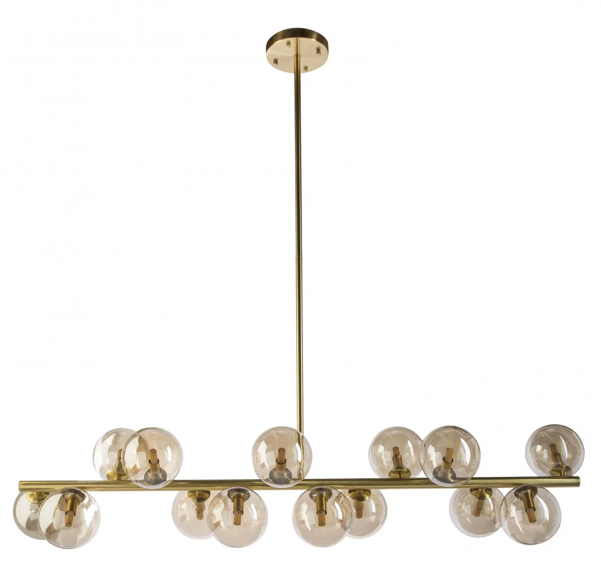 Pendant lamp PASADENA-14L Gold-Amber Glass