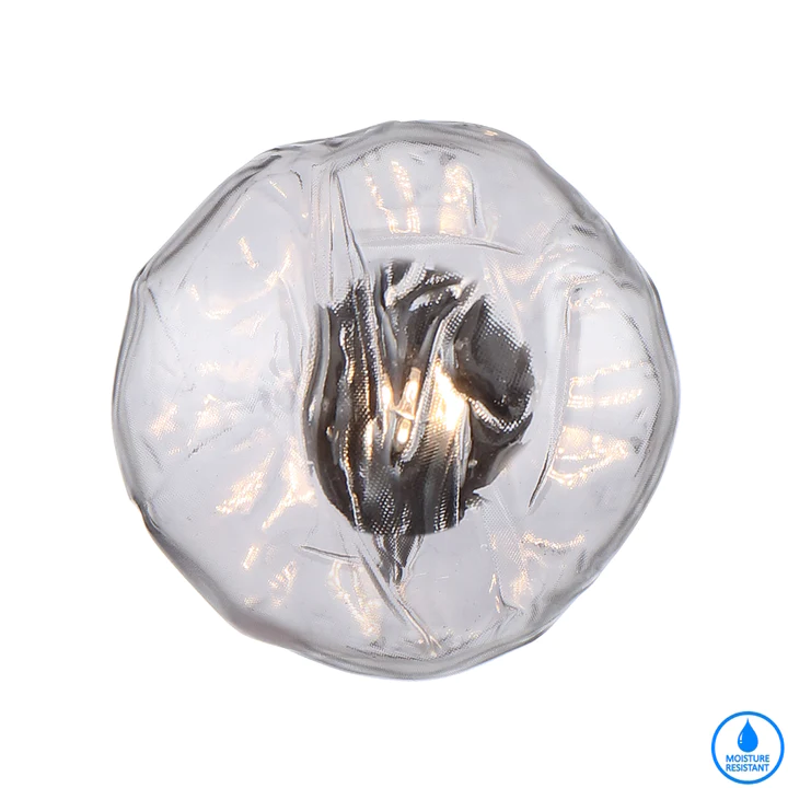 Wall light ZECCA D200 H200 IP44 BLACK SMOKE GLASS