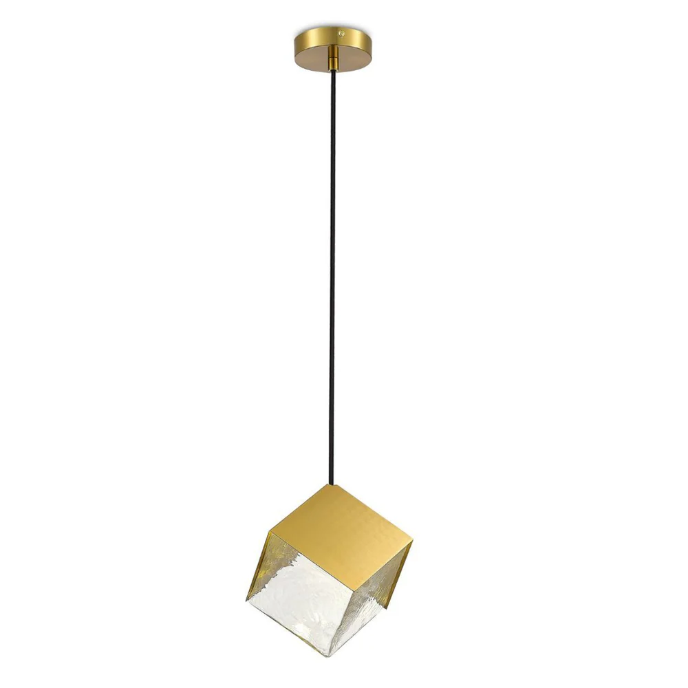 Pendant lamp Kubo Golden Glass