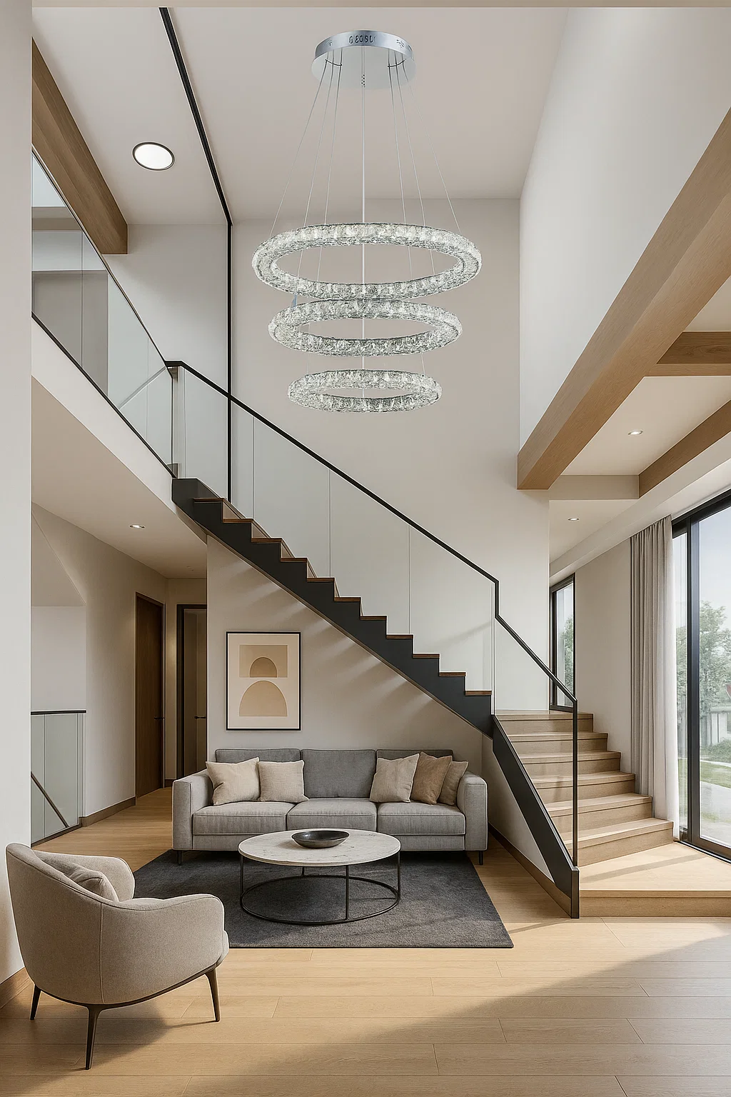 Pendant lamp Argus 3 LED 35W CCT Dim D55 CHR remote