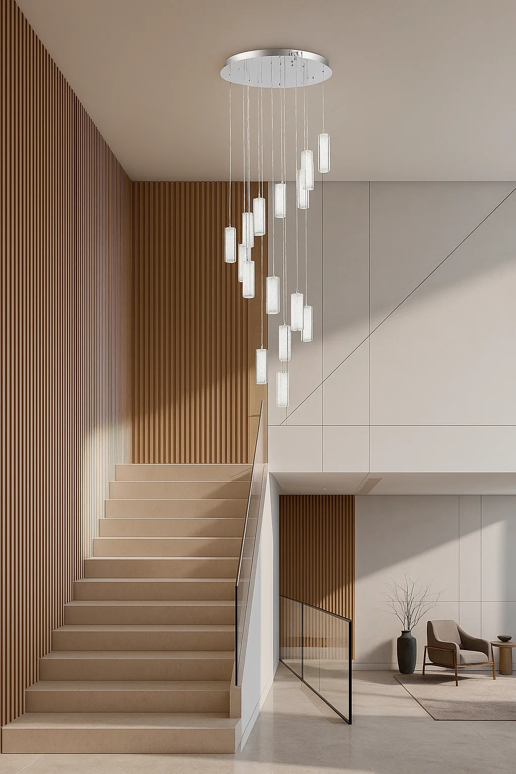 Pendant lamp Mania 15 Crystal LED 120W CCT Dim D55 CHR remote