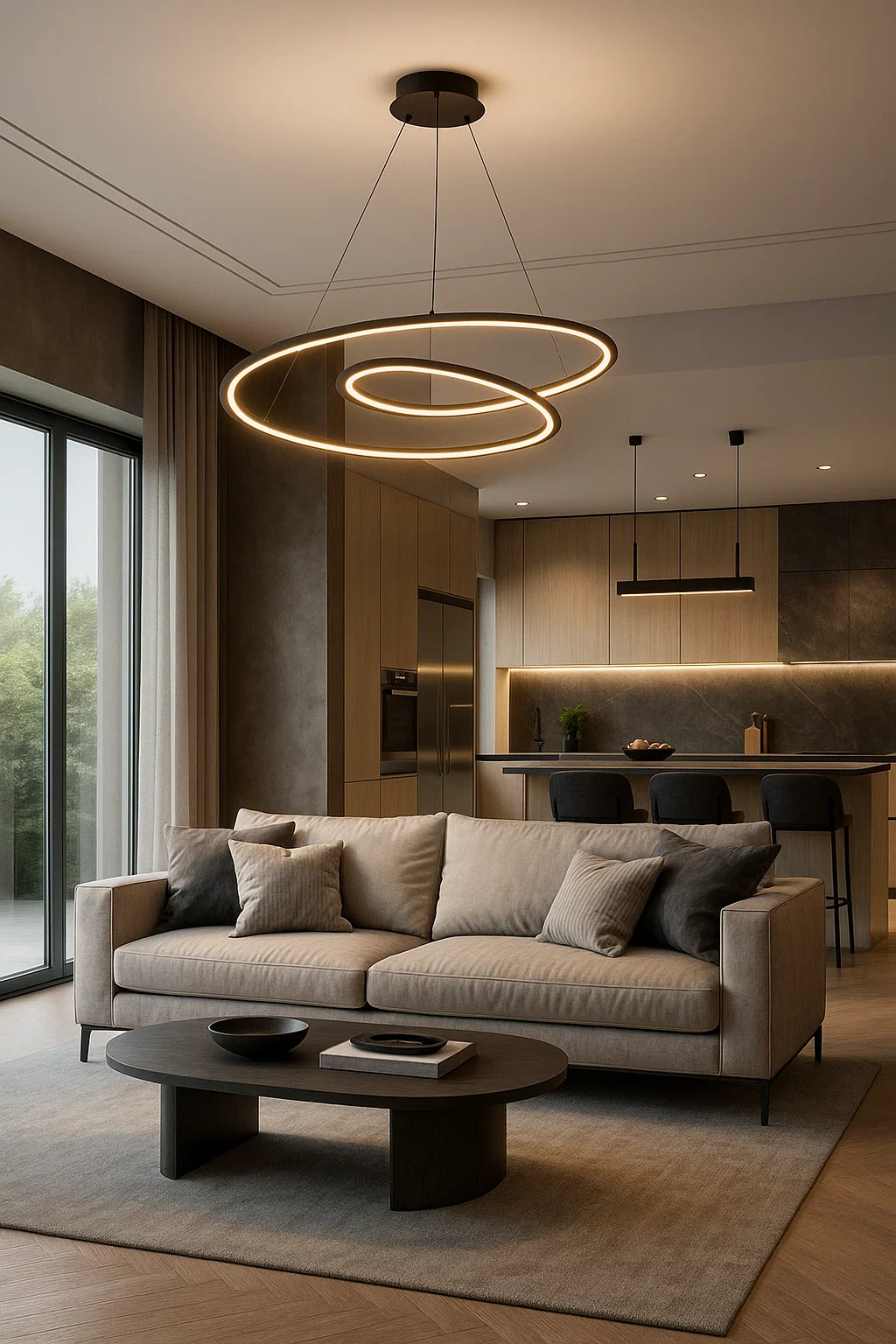 Pendant lamp Noize P80 LED 48W 3K BL