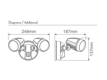 Wall light MURO-PRO-30 IP54 Tricol 30W LED WHT