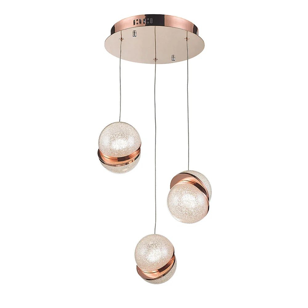 Pendant lamp Saturn 3 LED 30W CCT Dim D32 Rose Gold remote