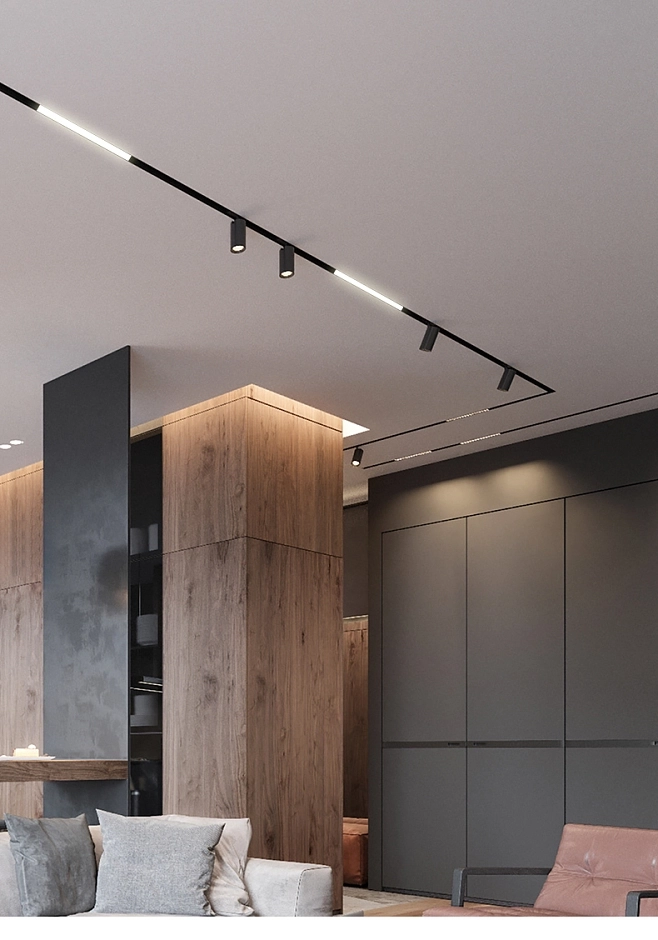 Recessed track set Edge 4M 6lt LED 70W BLK