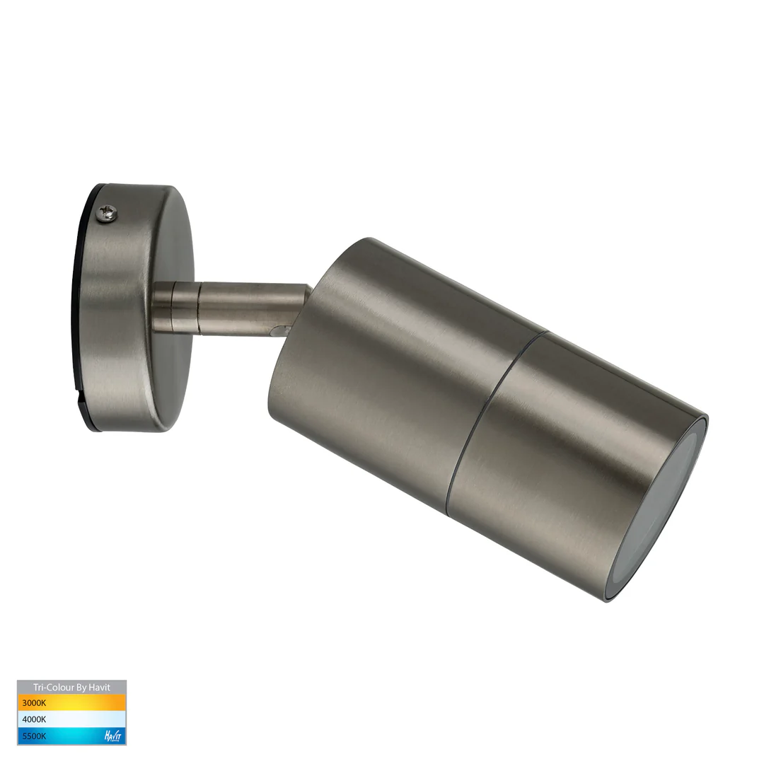 Wall light Fortis Stainless Steel 3CCT Single Adjustable LED HV1272T IP65