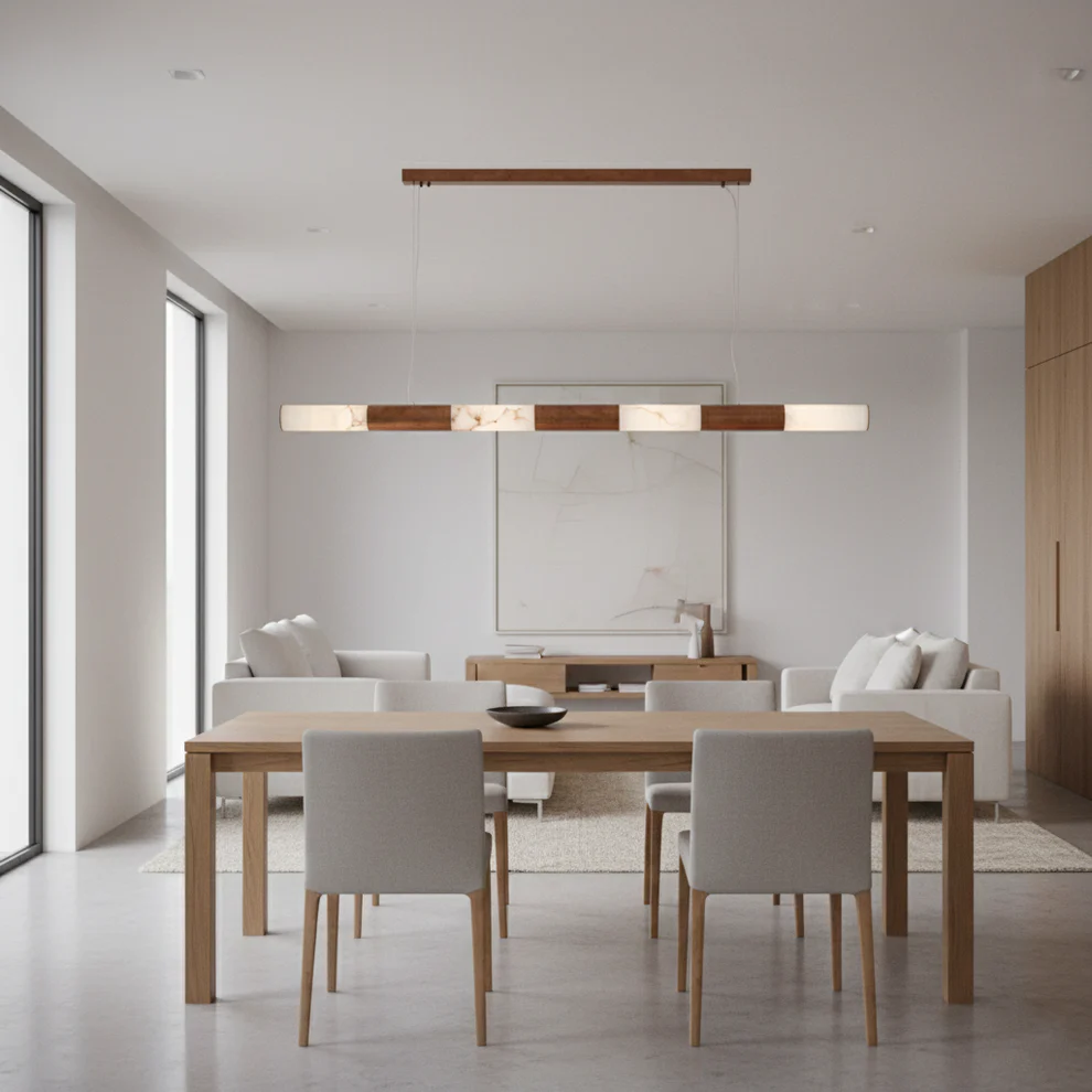 Pendant lamp Heliora Marble L180 Aged BRS