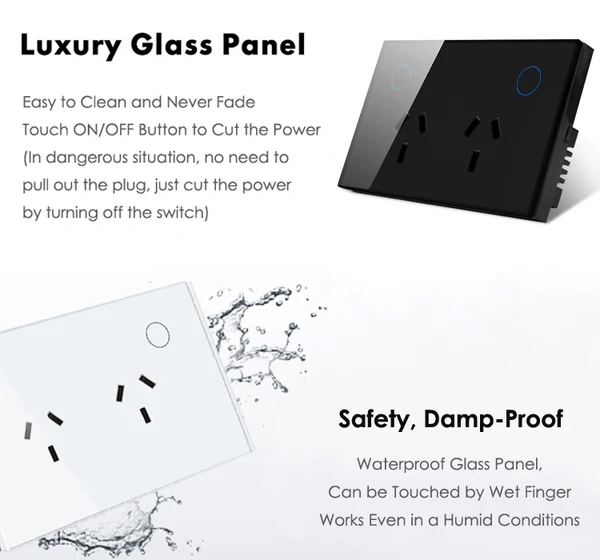 Double Powerpoint Zigbee Wifi with switch BLK