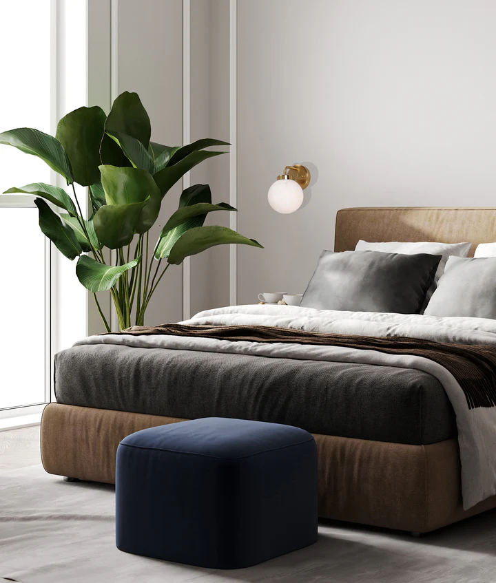 Wall light Palla IP20 E27 Alabaster GLD round base