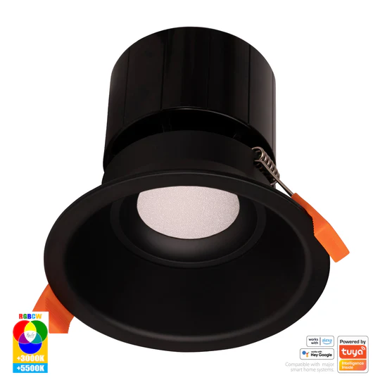 Recessed Downlight Prime RGB CCT LED 12W IP54 WIFI BLK