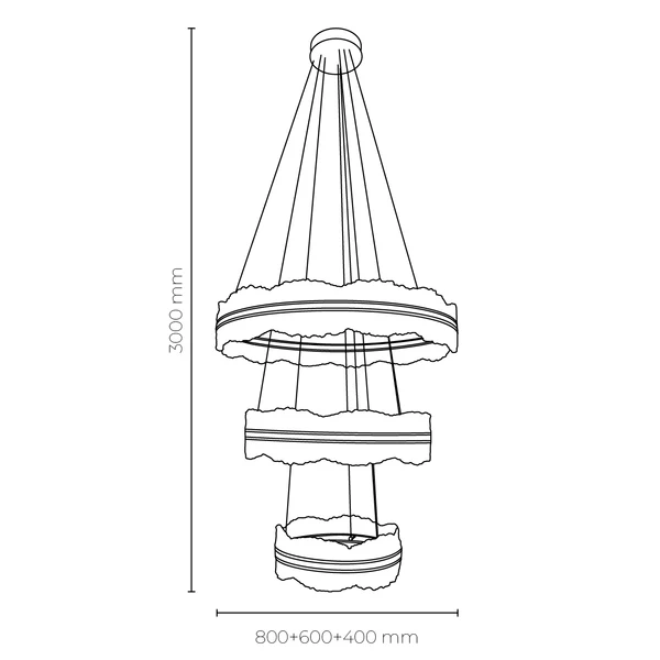 Pendant lamp Raya 3 LED 180W GD