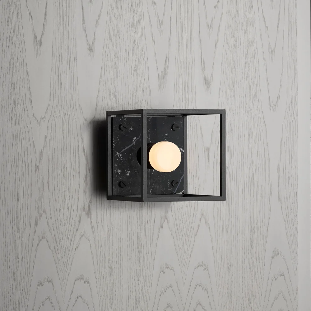 Wall light Caged Small Black Marble e27