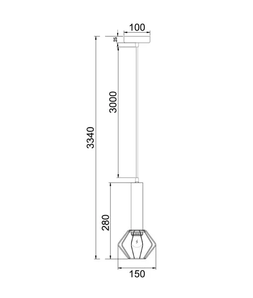 Pendant lamp CORAZON Round Antique Brass