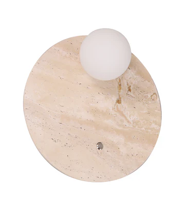 Wall Light POI2 Round Travertine Base G9  