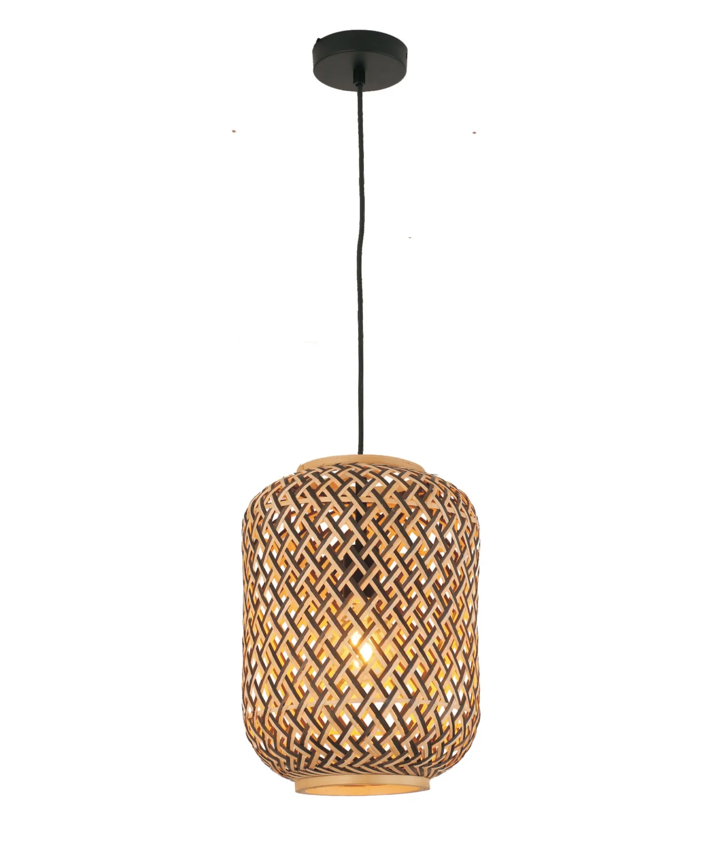 Pendant lamp CESTA Cylinder Brown Natural Bamboo