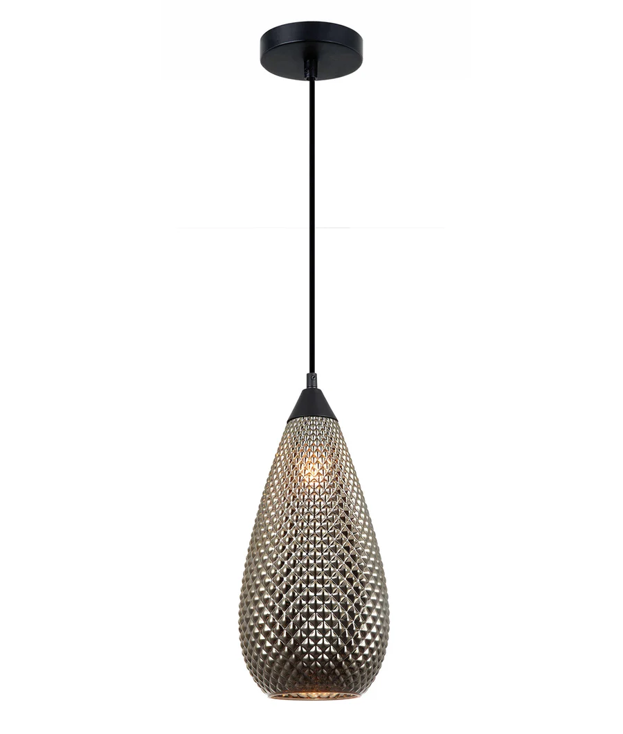 Pendant lamp Rictus 6 Bohemian Glass Drop Shape E27 CHR