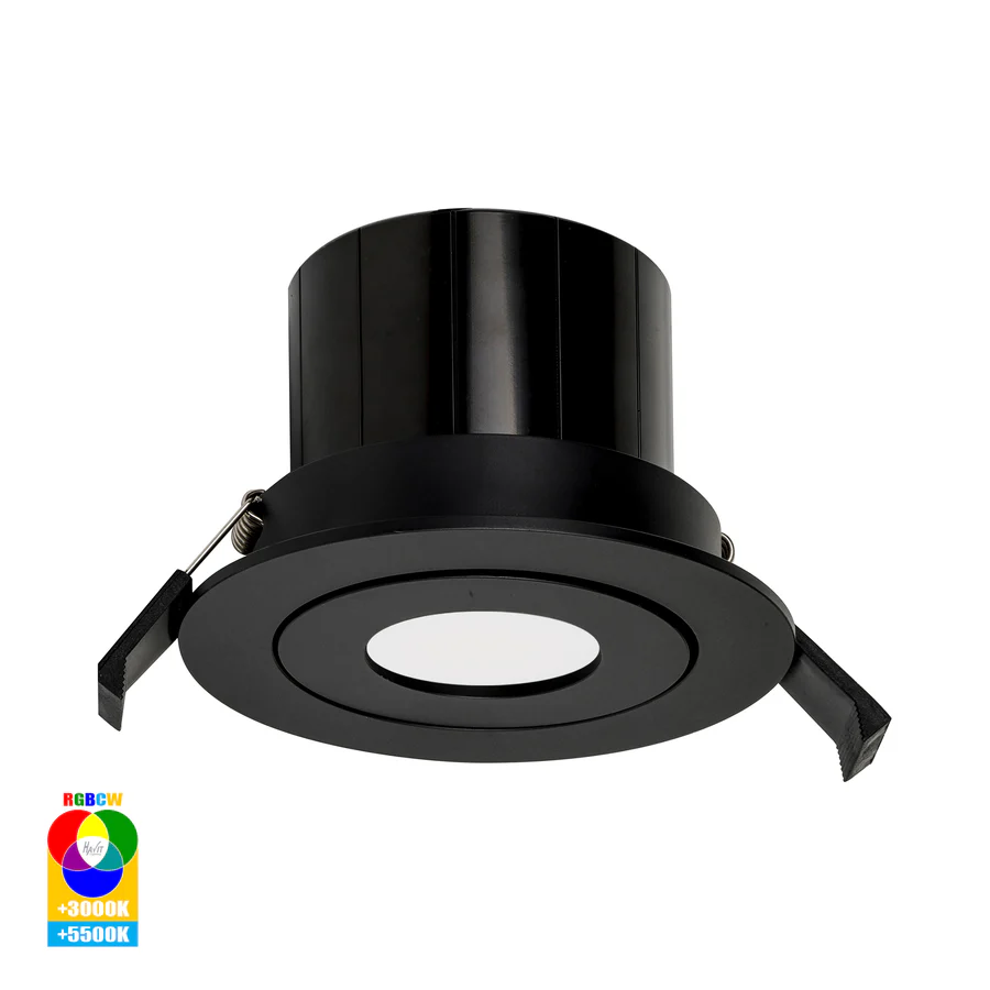 Recessed Tilt Downlight Prime RGBCW LED 12W IP54 WIFI BLK