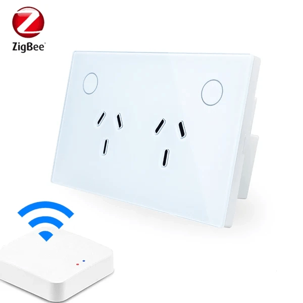 Double Powerpoint Zigbee Wifi WHT