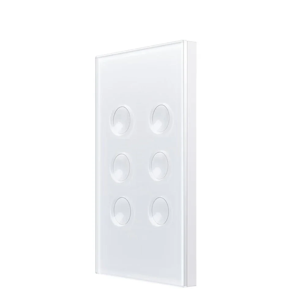 Wall Switch 6 Gang Scalloped Zigbee Wifi WHT