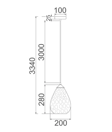 Pendant lamp Chuva E27 72W BLK