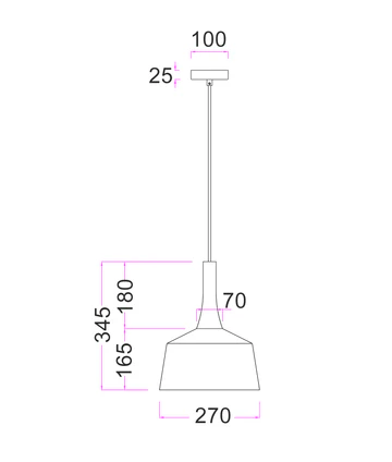 Pendant Light Oxido Small 1LT E27 Travertine