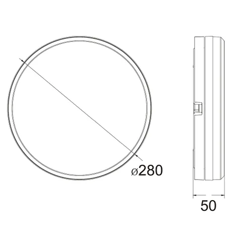 Ceiling light Hektor-280 IP65 LED 40W 3CCT GL