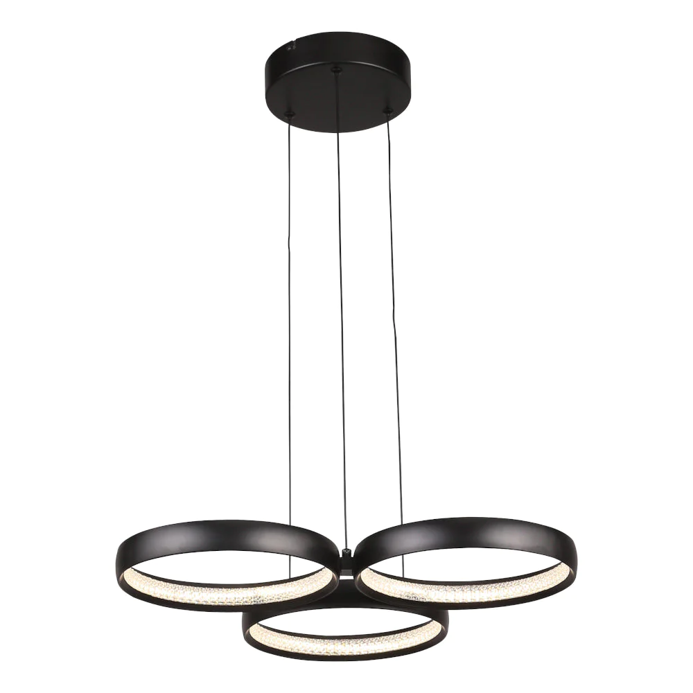Pendant lamp Olympus 3Lt Led Black