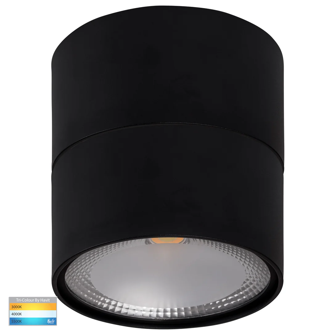 Surface downlight Nella BLK with Extension 3CCT LED 18W IP54