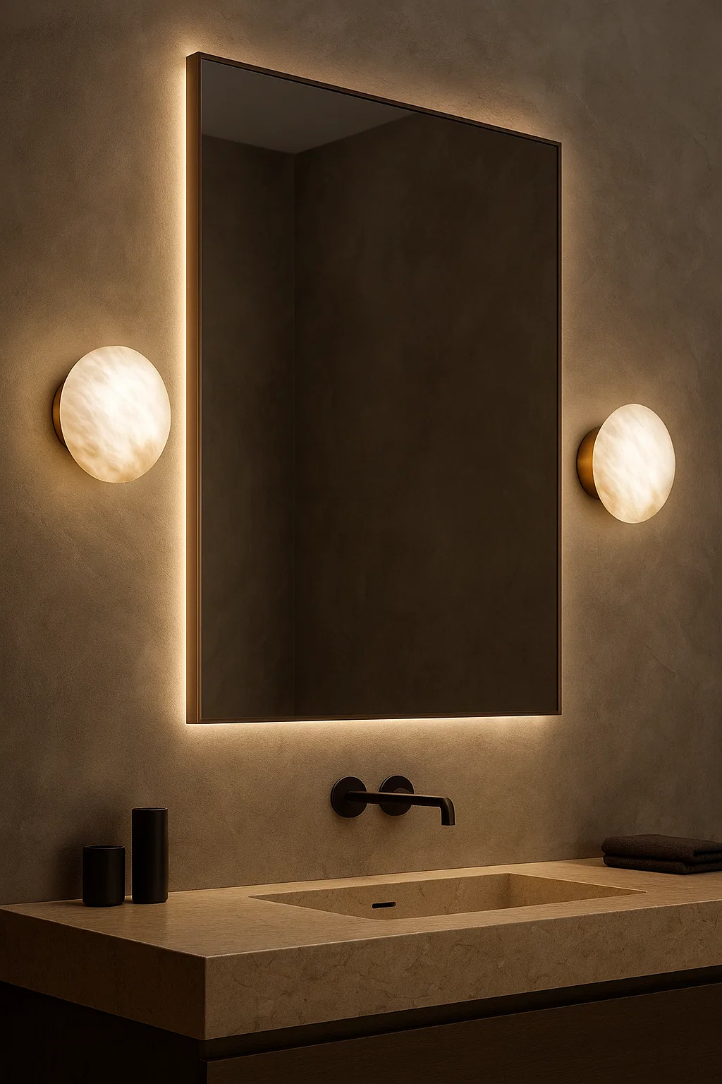 Wall light Miraflores Alabaster Spanish Marble LED 3W BRS