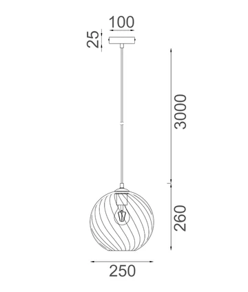 Pendant lamp Espiral E27 72W COF