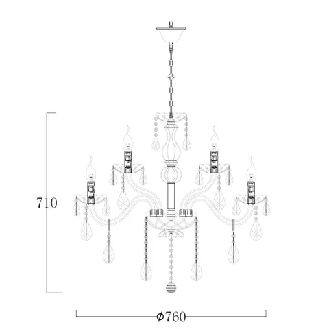 Chandelier Bromley Crystal K9 12 light GL