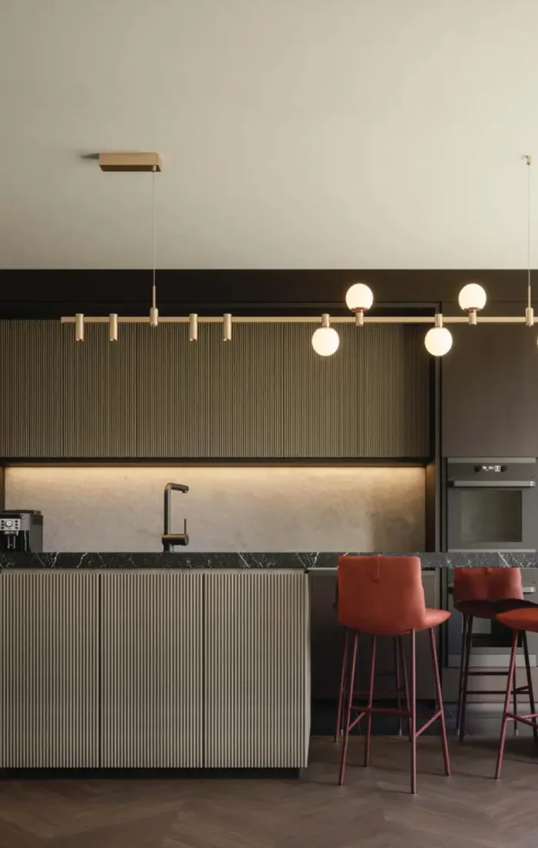 Linear pendant Gold track Modern 6 Z4000 2M LED 52W 3K Dim 0-10V