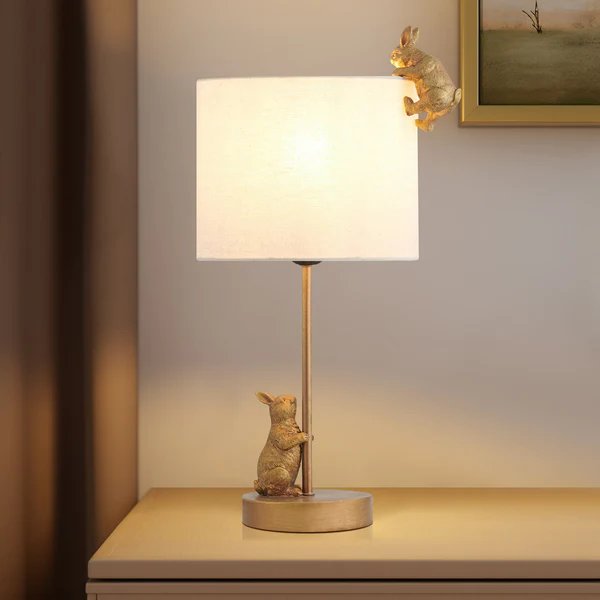 Table Lamp Two Rabbits Playing