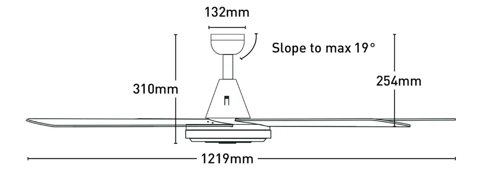 Ceiling fan Swift Metal AC WH D48