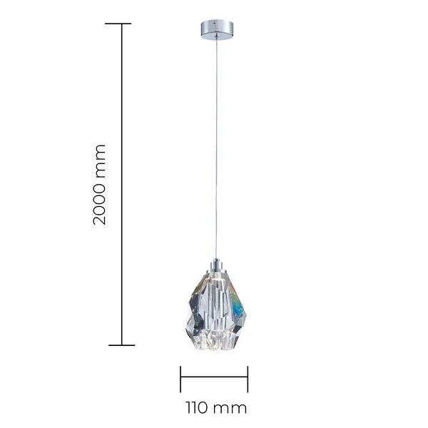 Pendant lamp Xela Smokey LED 6W CHR