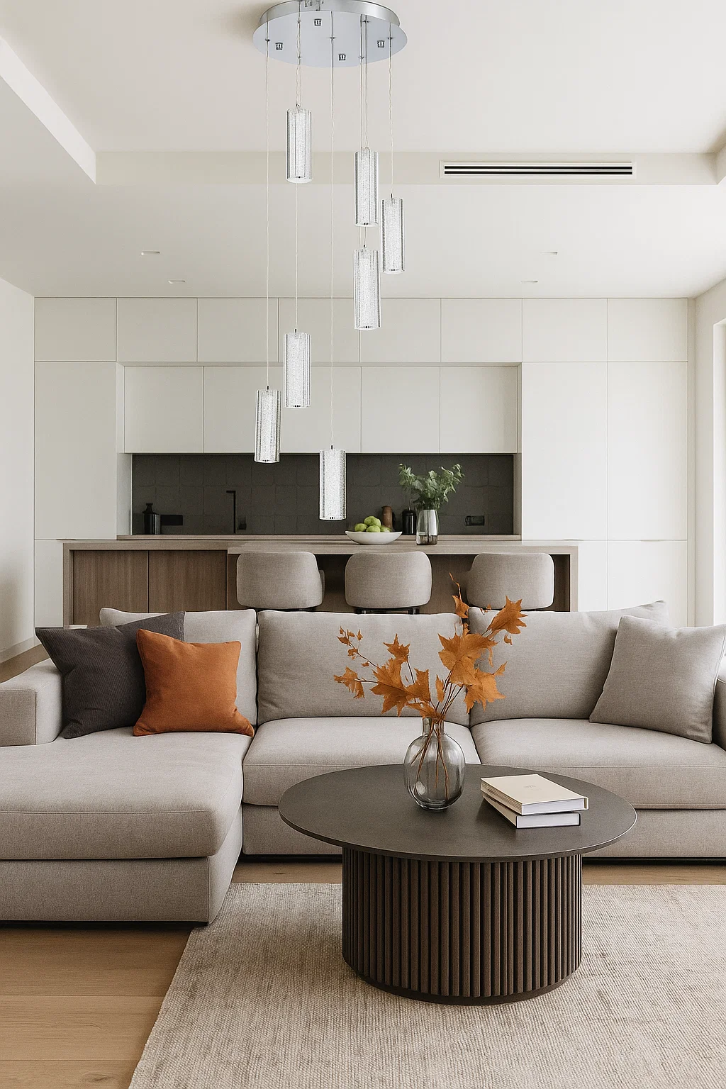 Pendant lamp Mania 7 LED 49W CCT Dim D35 CHR remote