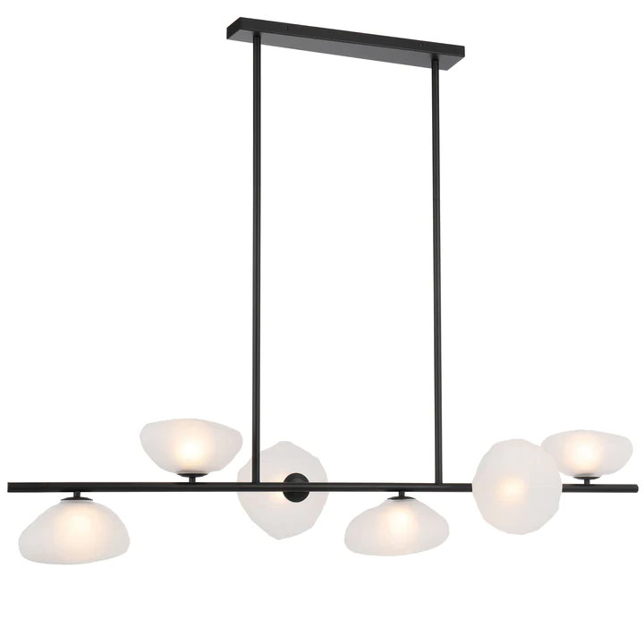 Pendant lamp ZECCA 6 LTS L1500 GLASS D200 BLACK FROST