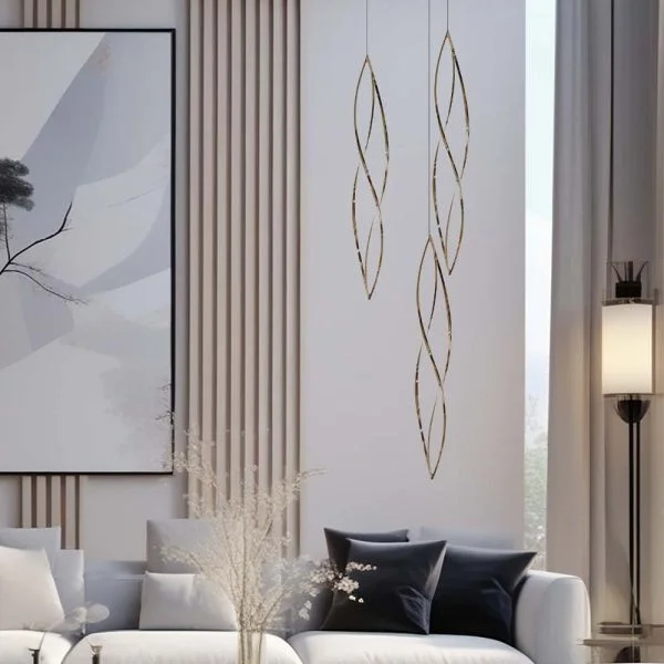 Pendant lamp Spear 3L Gold LED 150W 3000K