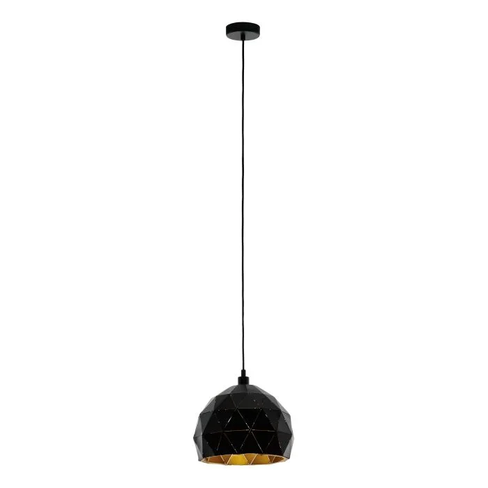 Pendant lamp Roccaforte E27 D30 BLK