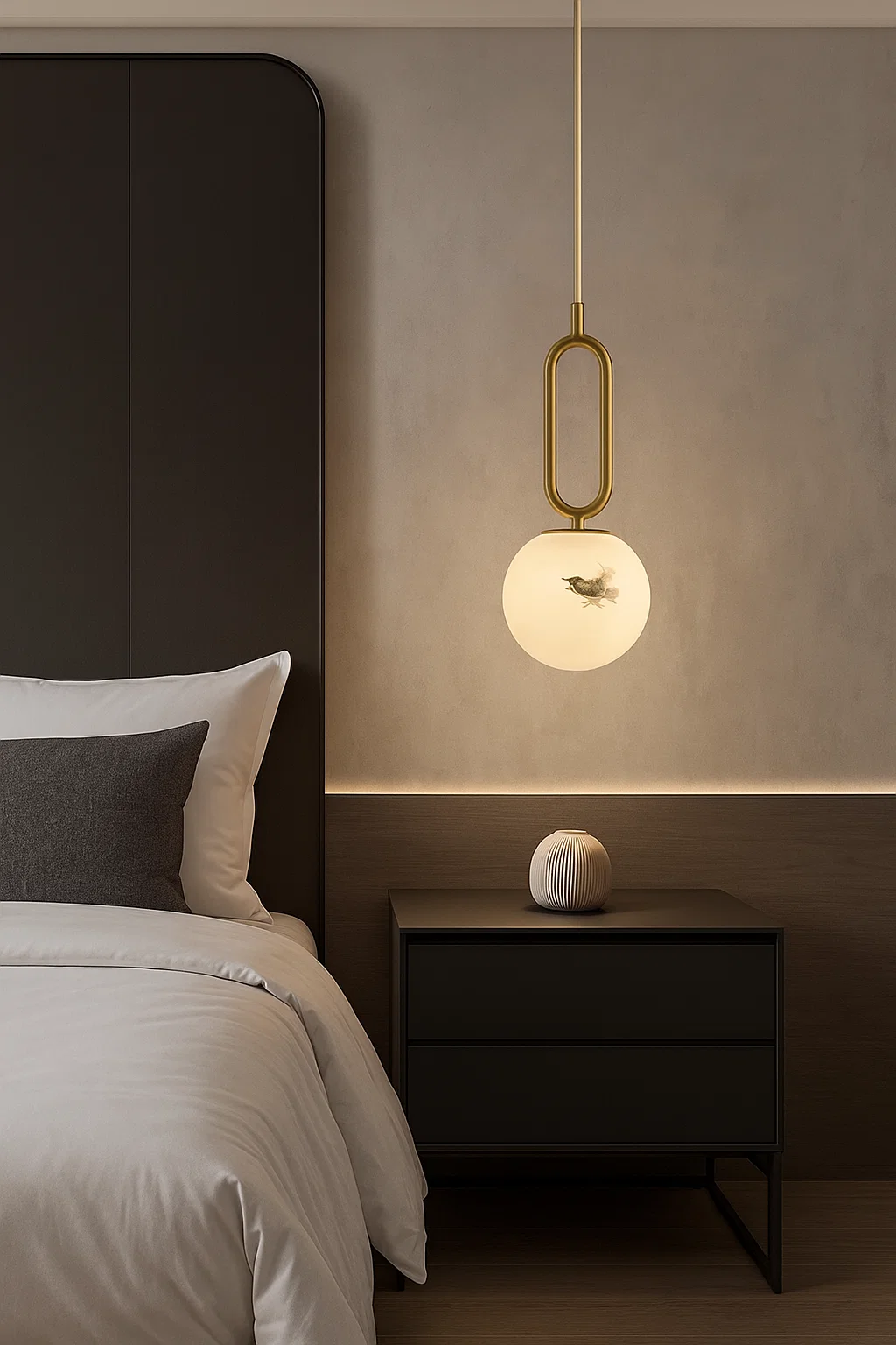 Pendant lamp Mores D15 Alabaster Spanish Marble G9 BRS