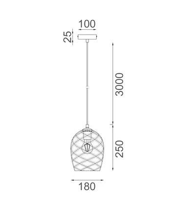 Pendant lamp Neta E27 40W PRP
