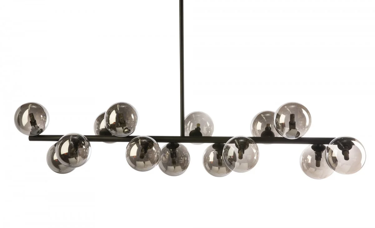 Pendant lamp PASADENA-14L Black-Smoke Glass