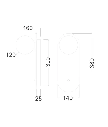 Wall Light POI1 Oblong Travertine Base G9
